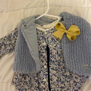 Cute little three-piece outfit  with a little jacket , good Xmas outfit!